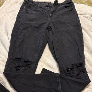American Eagle Outfitters Black Distressed Skinny Jeans